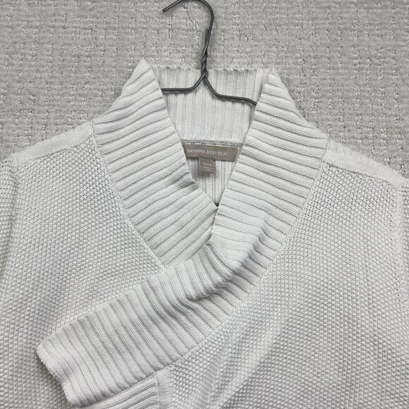 Banana Republic Womens Long Sleeve Open Shrug / Bolero Knit Sweater Sz M White - Picture 2 of 11